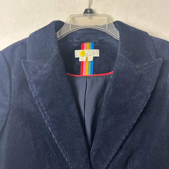 Boden Blazer sz 10 Navy Blue Corduroy Classic Preppy Office Academia Jacket NEW - Picture 4 of 6